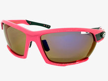 Classic Sporty Wrap Around Style SUNGLASSES Large Hot Pink Frame - Purple Lens 2745