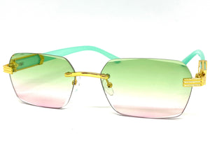Men's Classy Elegant Luxury Retro Hip Hop Style SUNGLASSES Gold Rimless Frame 7522