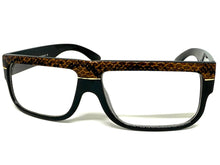 Classic Vintage Retro Hip Hop Rapper Style Clear Lens EYEGLASSES Thick Black Snakeskin Frame 1221