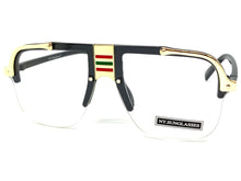 Men's Classic Vintage Retro Hip Hop Style Clear Lens EYEGLASSES Black & Gold Frame 2719