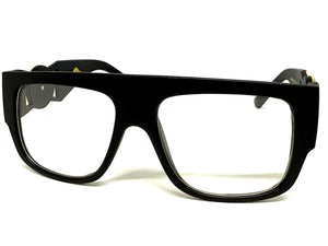Classic Vintage Retro Hip Hop Rapper Style Clear Lens EYEGLASSES Large Thick Black Frame 5355