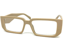 Classy Modern Contemporary Style Clear Lens EYEGLASSES Thick Khaki Frame 81254