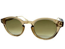 Classic Elegant Vintage Retro Style SUNGLASSES Round Champagne  Frame - Brown Lens 81012