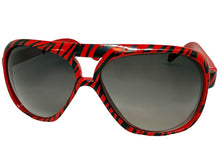 Oversized Exaggerated Vintage Retro Style SUNGLASSES Large Zebra - Tiger Print Frame 1166