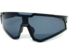 Oversized Retro Sporty Wrap Around Style SUNGLASSES Large Black Frame 9057