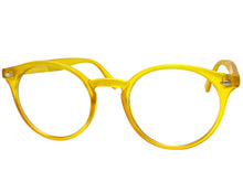 Classic Vintage Retro Style Clear Lens EYEGLASSES Round Yellow Frame 1728