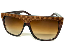 Oversized Classic Vintage Retro Style SUNGLASSES Large Black Frame Checkered Pattern 1201