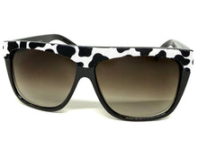 Oversized Classic Vintage Retro Style SUNGLASSES Large Black Frame Cow Pattern 1201