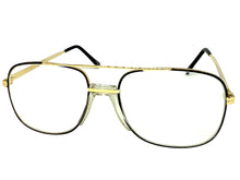 Classic TRUE Vintage Retro Aviator Style Clear Lens EYEGLASSES Gold Frame - Glass Lens 9006
