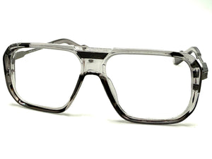 Classic Vintage Retro Hip Hop Rapper Style Clear Lens EYEGLASSES Gray & Gunmetal Frame 76006