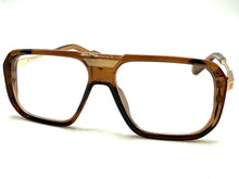 Classic Vintage Retro Hip Hop Rapper Style Clear Lens EYEGLASSES Brown & Gold Frame 76006