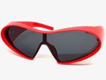 Oversized Exaggerated Modern Retro Futuristic Style SUNGLASSES Large Red Frame 1308