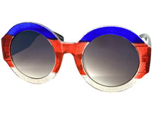 Classic Vintage Retro Style SUNGLASSES Round Thick Striped Frame E1277