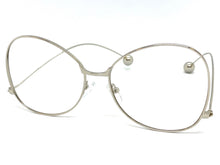 Exaggerated Vintage Retro Style Clear Lens EYEGLASSES Silver Metal Frame AB269