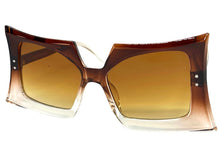 Oversized Vintage Retro Style SUNGLASSES Large Funky Brown Frame 80847