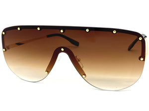 Oversized Exaggerated Modern Retro Style SUNGLASSES Large Gold Frame 2280