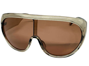 Oversized Exaggerated Modern Rerto Shield Style SUNGLASSES Large Gray Frame 68246
