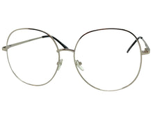 Oversized Exaggerated Vintage Retro Style Clear Lens EYEGLASSES Large Silver Frame 6404