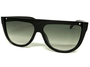 Classy Elegant Modern Rerto Shield Style SUNGLASSES Black Frame 6515