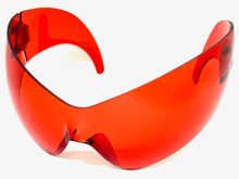 Oversized Space Futuristic Robotic Cyclops Shield Costume Party SUNGLASSES Huge Red Lens 2170