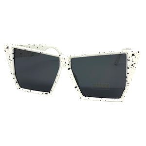Oversized Modern Retro Cat Eye Style SUNGLASSES White Frame 49089