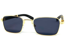 Classy Elegant Sophisticated Luxury Style SUNGLASSES Gold & Wooden Frame 27677