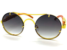 Classy Elegant Luxury Vintage Retro Style SUNGLASSES Round Gold Frame 27721