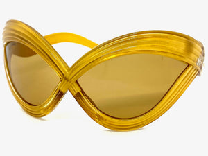 Oversized Exaggerated Modern Retro Futuristic Style SUNGLASSES Large Gold Frame 2159