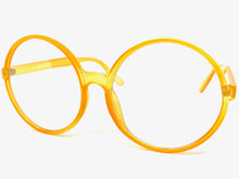 Oversized Vintage Retro Style Clear Lens EYEGLASSES X-Large Round Orange Frame 80828