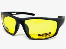 Sporty Wrap Around Blue Light Night Driving HD Lens SUNGLASSES Black Frame 3503