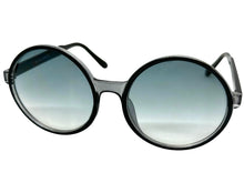 Oversized Exaggerated Vintage Retro Style SUNGLASSES Round Black Frame - Blue Lens 1734