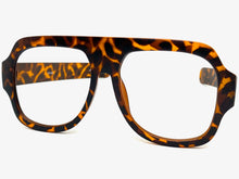 Oversized Classic Vintage Retro Style X-Large Tortoise Lensless Eye Glasses- Frame Only NO Lens 541095
