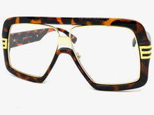 Oversized Classic Vintage Retro Hip Hop Style Clear Lens EYEGLASSES Large Tortoise & Gold Frame 96420