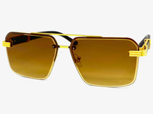 Men's Classy Elegant Luxury Retro Hip Hop Style SUNGLASSES Gold & Faux Wood Frame 5209