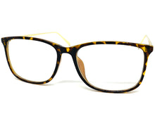 Classic Vintage Retro Style Clear Lens EYEGLASSES Square Tortoise & Gold Frame IT097