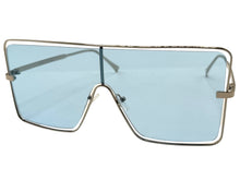 Oversized Futuristic Modern Retro Shield Style SUNGLASSES Large Silver  Frame 96177