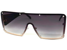 Oversized Contemporary Modern Retro Shield Style SUNGLASSES Large Gray Flat Lens 10861