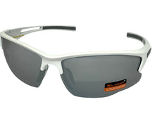 Sporty Wrap Around Cycling Fishing Biker SUNGLASSES Sleek White Frame - Silver Lens 2754