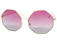 Oversized Exaggerated Vintage Retro Style SUNGLASSES Large Rose Gold Octagon Frame 4150
