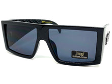 Oversized Biker Gangster Hardcore LOCS SUNGLASSES Black Frame White Bandana 91160