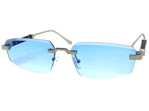 Classy Elegant Luxury Modern Style SUNGLASSES Rimless Silver Frame 5335