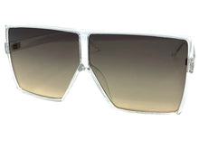 Oversized Modern Retro Shield Style SUNGLASSES Large Transparent Frame 7319