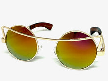 Classic Vintage Retro Steampunk Style SUNGLASSES Round Gold Frame - Gold Lens A137