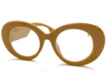 Exaggerated Vintage Retro Style Clear Lens EYEGLASSES Large Round Thick Khaki Frame 81216