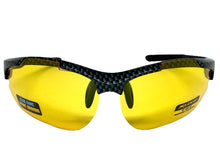 Sporty Wrap Around Blue Light Night Driving HD Lens SUNGLASSES Carbon Fiber Frame 3501