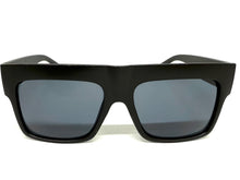Classic Vintage Retro Style SUNGLASSES Large Matte Black Frame - Dark Lens S050