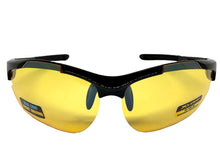 Sporty Wrap Around Blue Light Night Driving HD Lens SUNGLASSES Black Frame 3501