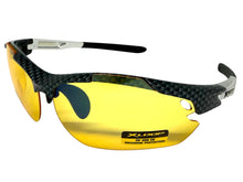 Sporty Wrap Around Blue Light Night Driving HD Lens SUNGLASSES Carbon Fiber Frame 3501