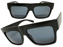 Classic Vintage Retro Style SUNGLASSES Large Matte Black Frame - Dark Lens S050