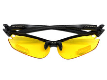 Sporty Wrap Around Blue Light Night Driving HD Lens SUNGLASSES Black Frame 3501